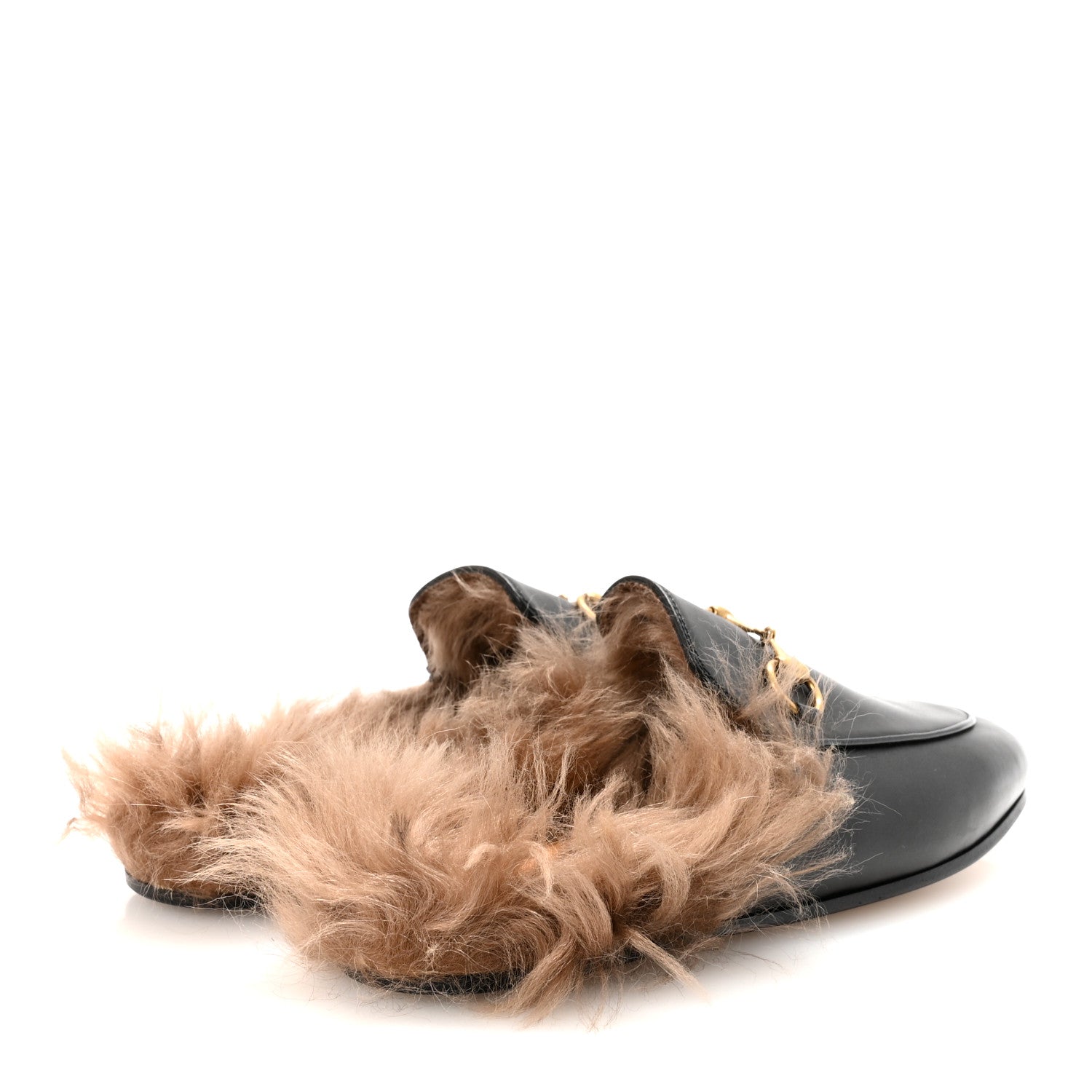 Gucci Calfskin Fur Womens Princetown Slippers 36 Black 5 of 8