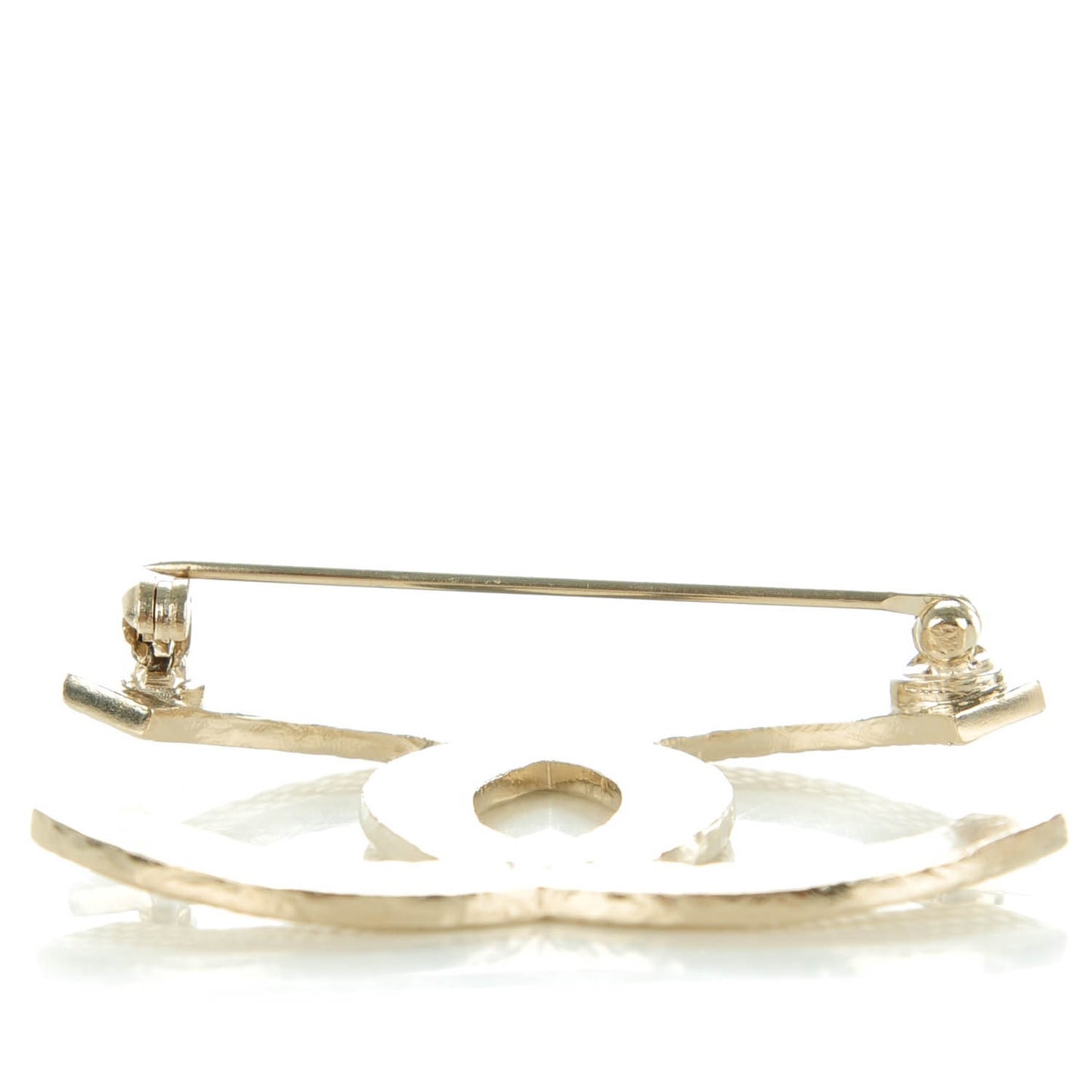 Quilted CC Brooch Light Gold
