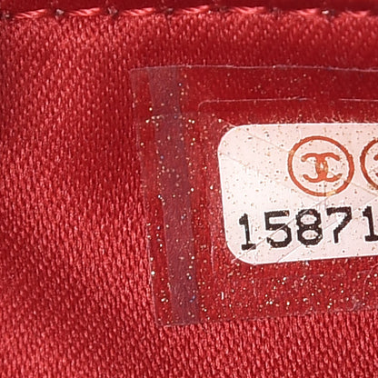 Chanel Lambskin Quilted Camellia Tri Fold Jewelry Case Red 8 of 8