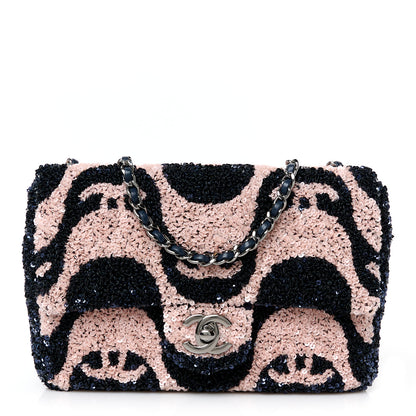 Chanel Sequin Mini Rectangular Flap Navy Pink 1 of 11