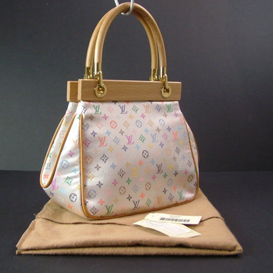 Monogram Multicolor Silk Satin Abelia White