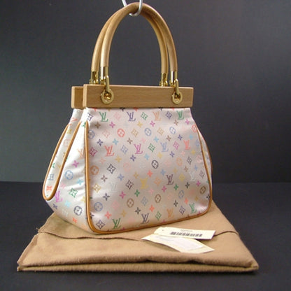 Louis Vuitton Monogram Multicolor Silk Satin Abelia White 3 of 8