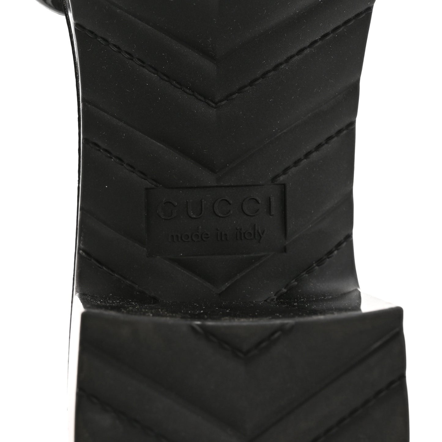 Rubber Gucci Logo Womens Platform 20/60mm Slide Sandals 38 Black