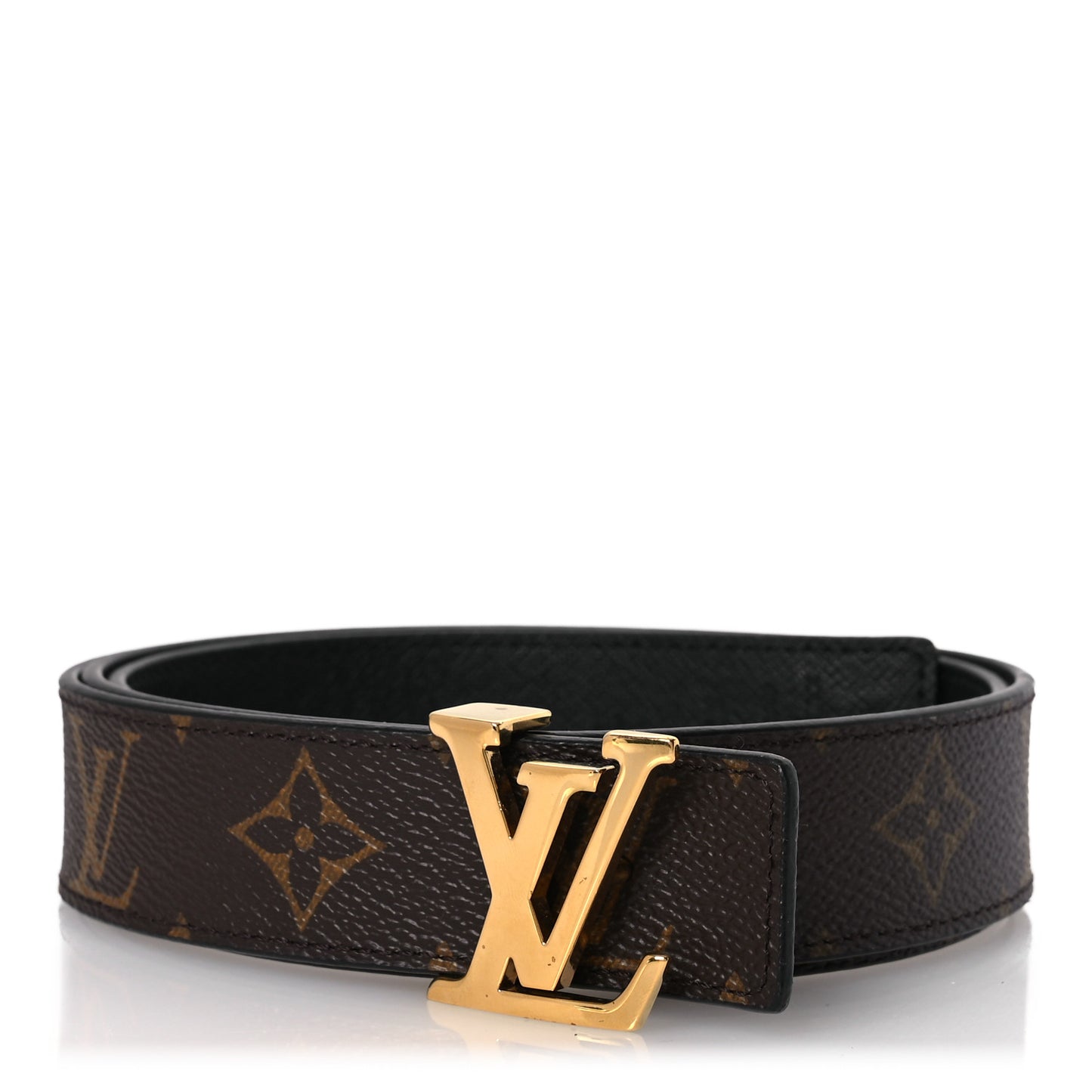 Calfskin Monogram 30mm LV Initiales Reversible Belt 90 36 Black