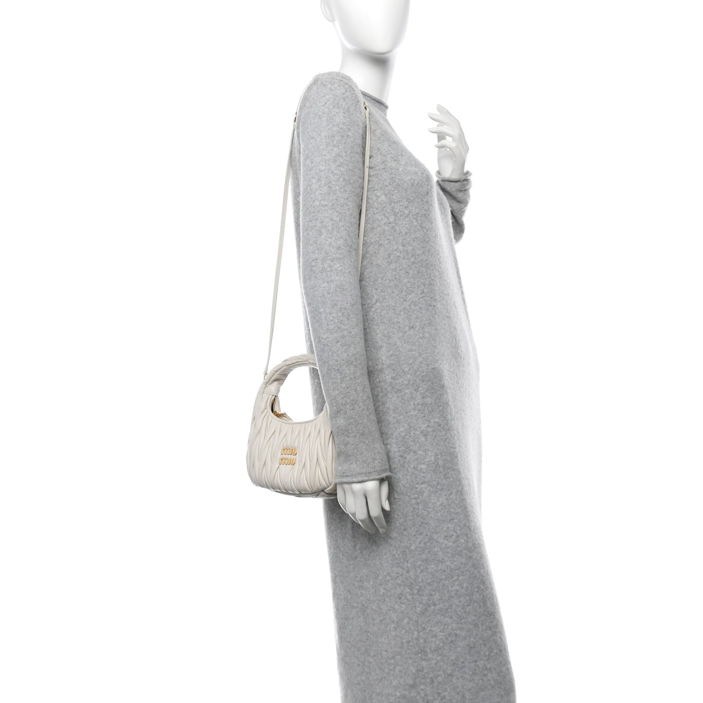 Nappa Matelasse Small Wander Hobo White