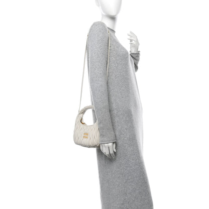 Miu Miu Nappa Matelasse Small Wander Hobo White 2 of 10