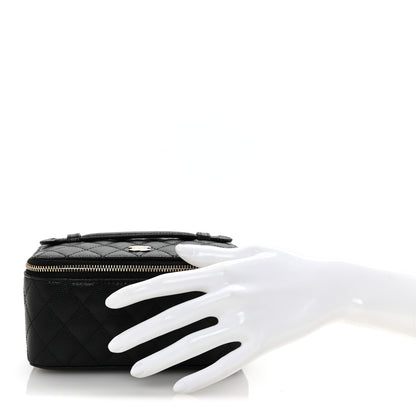 Chanel Caviar Quilted Top Handle Jewelry Case Black 2 of 7
