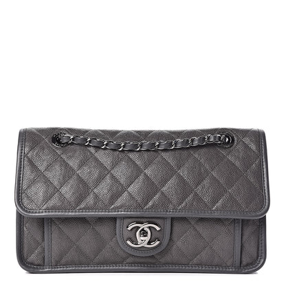 Chanel Caviar Quilted Large French Riviera Flap Dark Grey 1 of 14