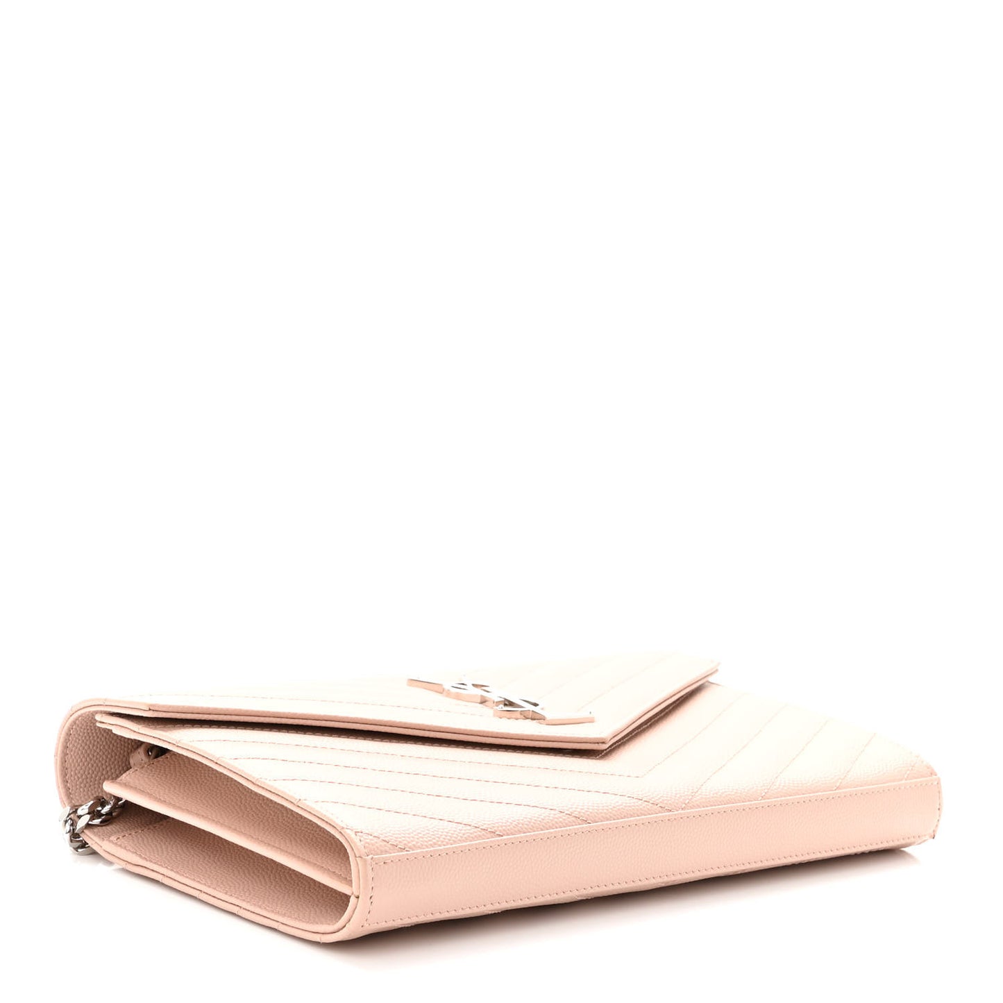Grain De Poudre Matelasse Chevron Cassandre Chain Wallet Pale Pink