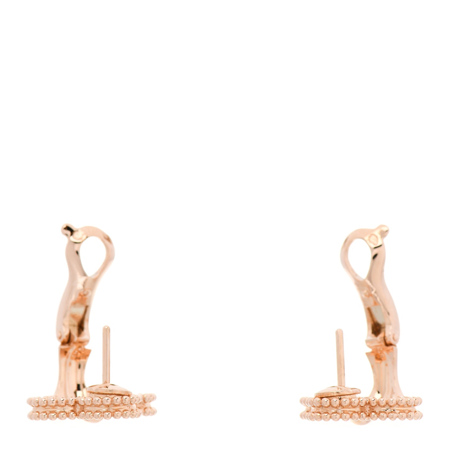 18K Rose Gold Diamond Vintage Alhambra Earrings