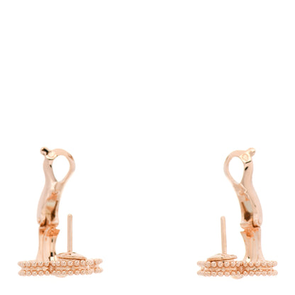 Van Cleef & Arpels 18K Rose Gold Diamond Vintage Alhambra Earrings 3 of 6