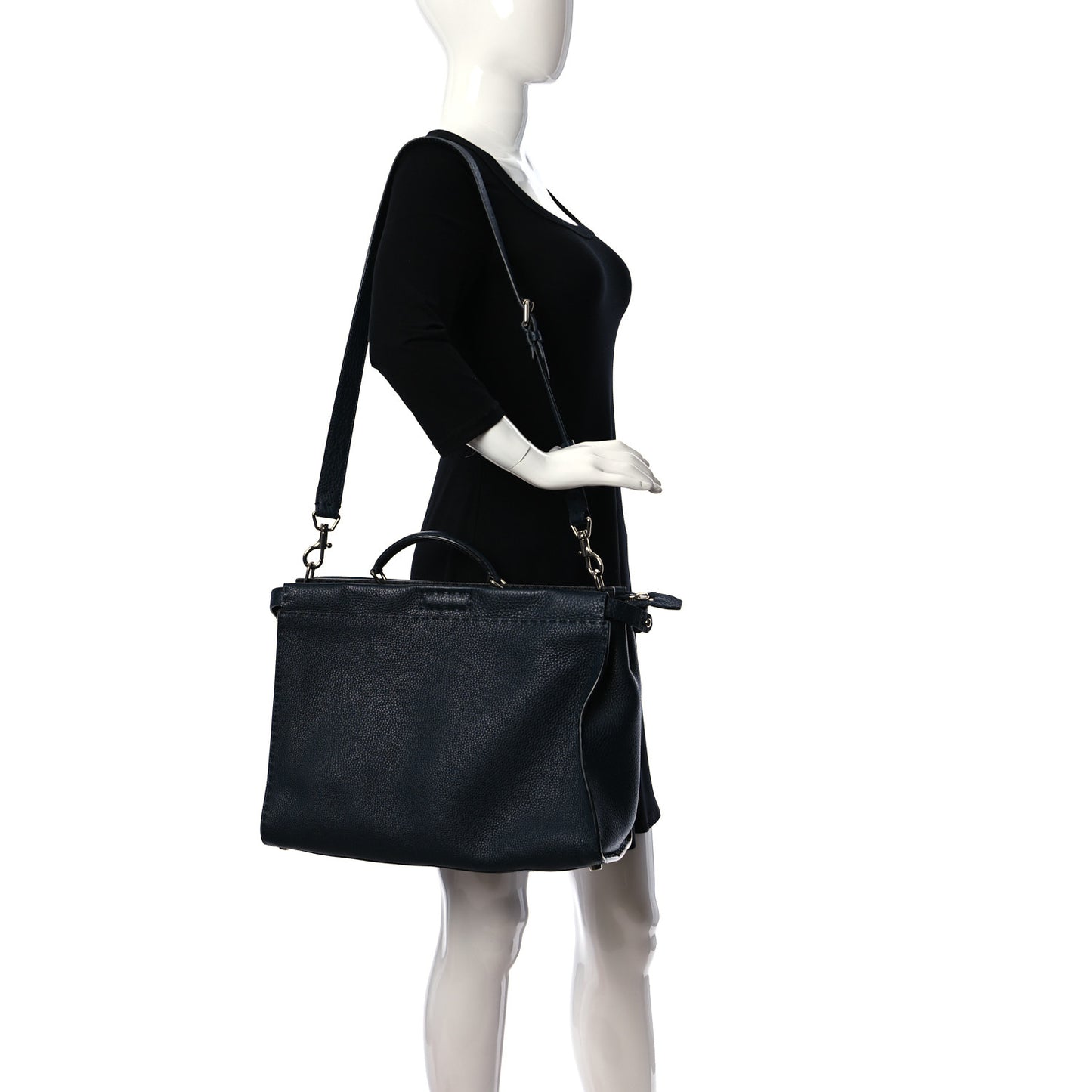 Cuoio Romano Selleria Bi-Color Large Mens Peekaboo Iconic Essential Satchel Lavagna Black