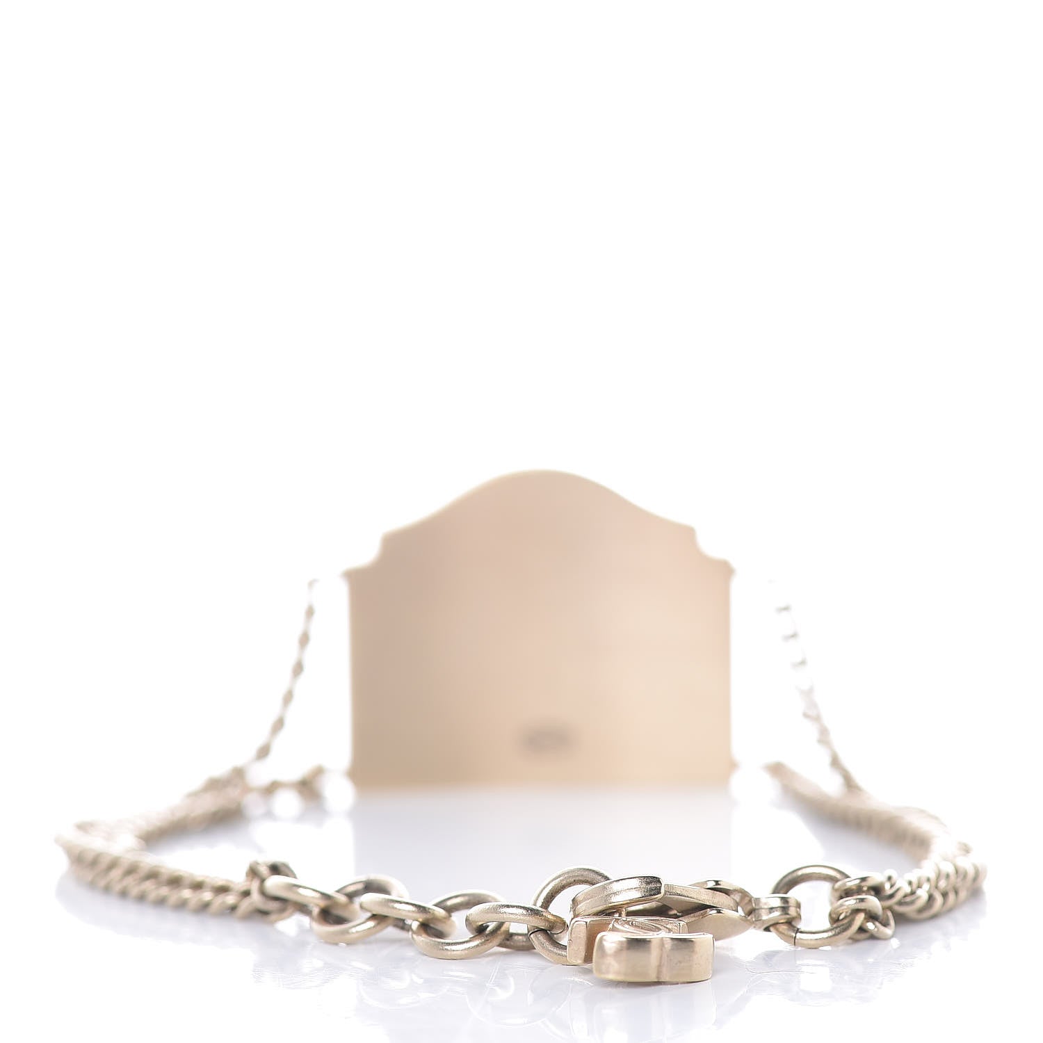 Chanel Enamel Logo Chain Bracelet Pink Gold 3 of 5