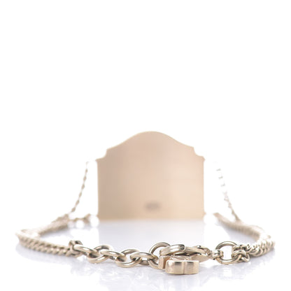 Chanel Enamel Logo Chain Bracelet Pink Gold 3 of 5