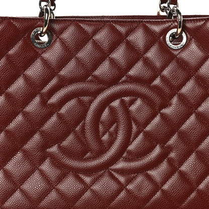Chanel Caviar Quilted XL Grand Shopping Tote GST Dark Burgundy 8 of 10