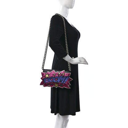 Dolce & Gabbana Laminato Dauphine Glitter Boom Clutch Black Multicolor 2 of 11