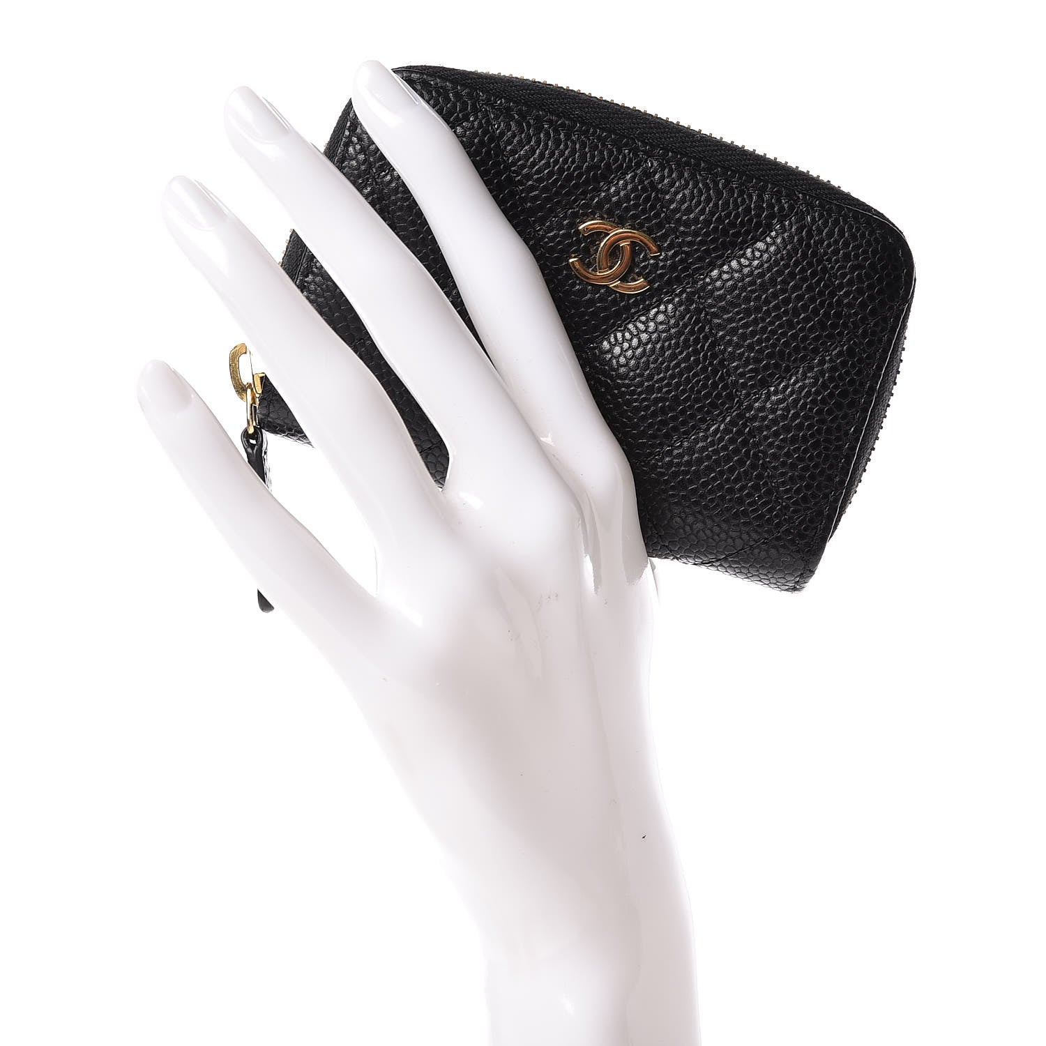 Chanel Caviar Quilted Zip Coin Purse Black 2 of 10
