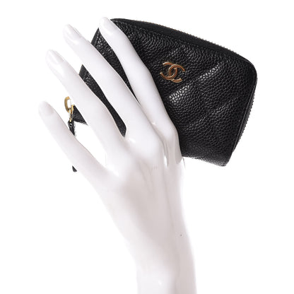 Chanel Caviar Quilted Zip Coin Purse Black 2 of 10