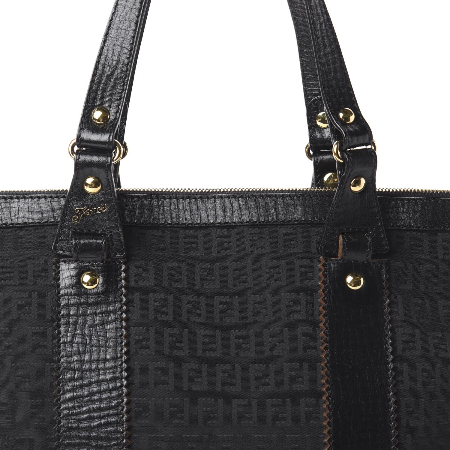 Fendi Zucchino Vitello Shopping Tote Black 6 of 8