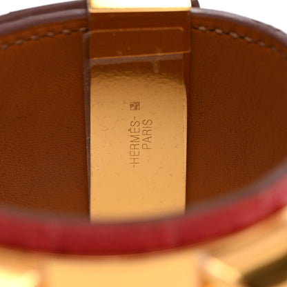 Hermes Shiny Alligator Collier De Chien CDC Bracelet S Rouge De Coeur 4 of 7