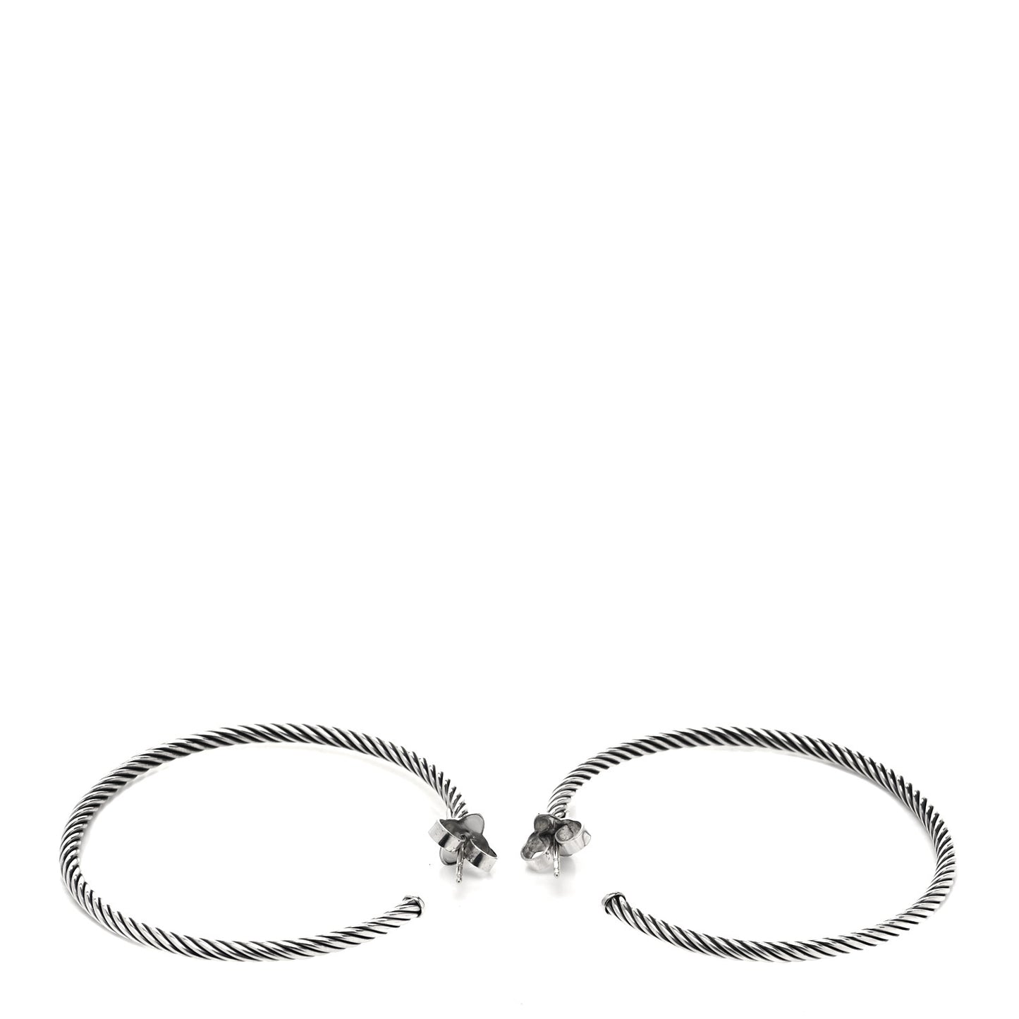 Sterling Silver Large Sculpted Cable Hoop Earrings