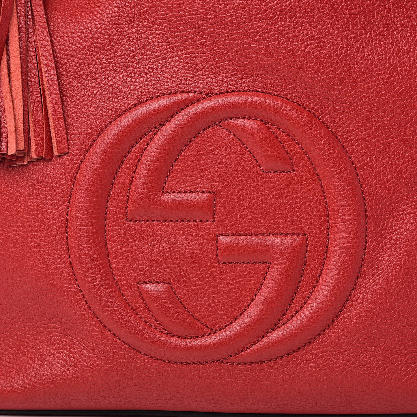 Pebbled Calfskin Large Soho Hobo Tabasco Red