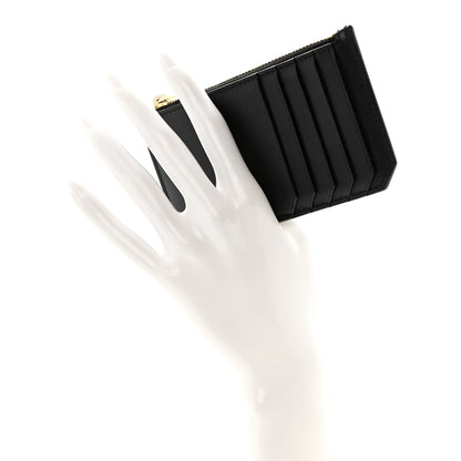 Saint Laurent Calfskin 5 Fragments Zip Pouch Card Holder Black 2 of 11