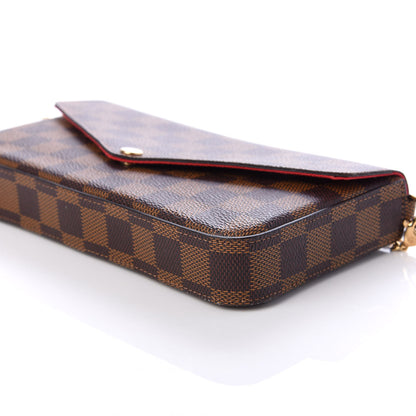 Louis Vuitton Damier Ebene Pochette Felicie Chain Wallet 11 of 12