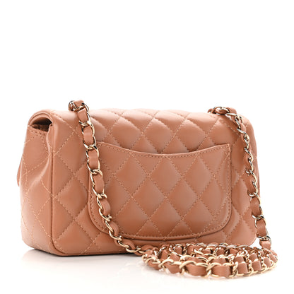 Chanel Lambskin Quilted Mini Rectangular Flap Brown 3 of 10
