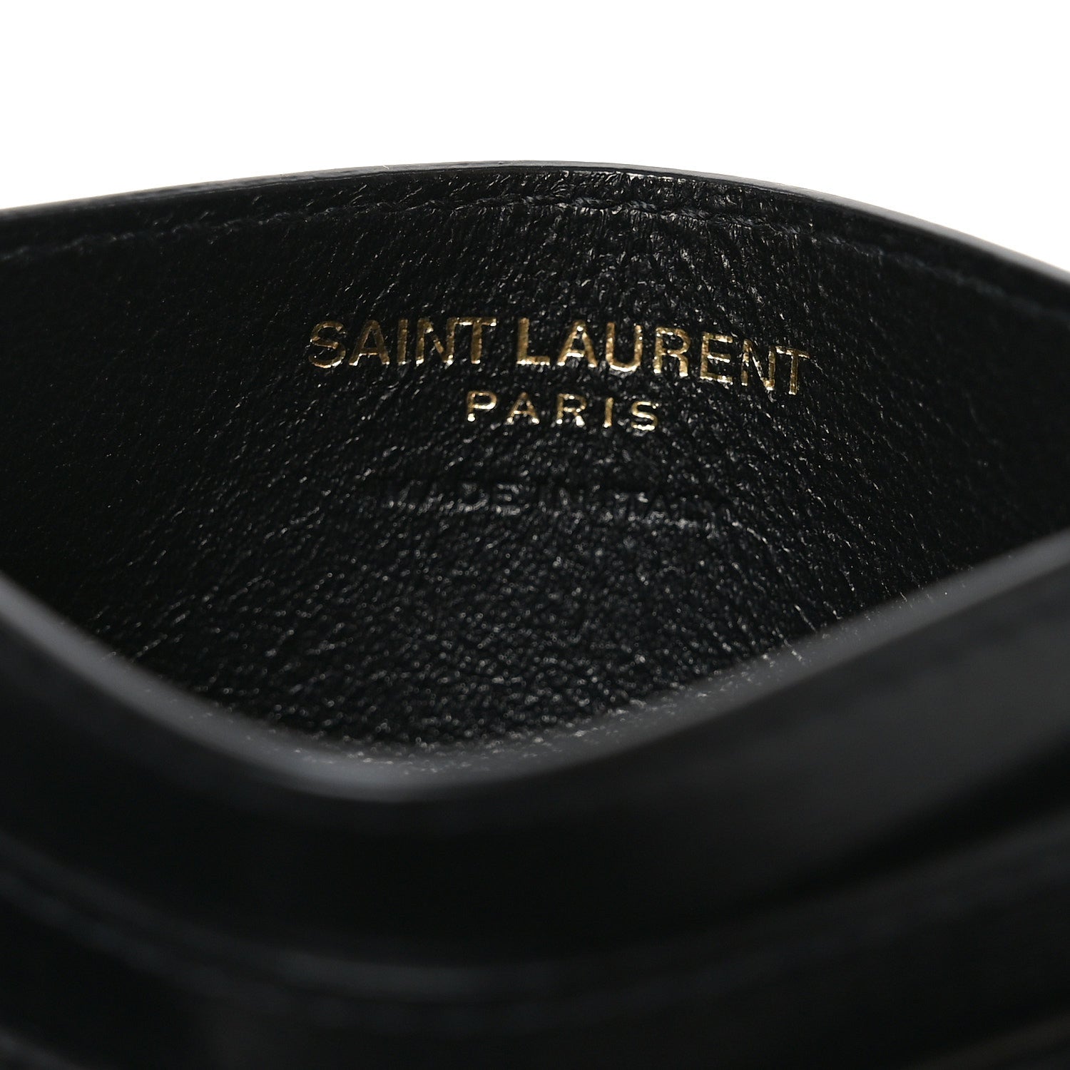 Saint Laurent Calfskin Tiny Cassandre Credit Card Case Black 6 of 8