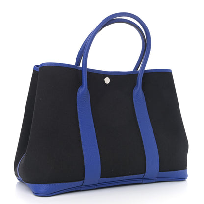 Hermes Toile Negonda Garden Party Tote 36 MM Black Bleu Electrique 3 of 10