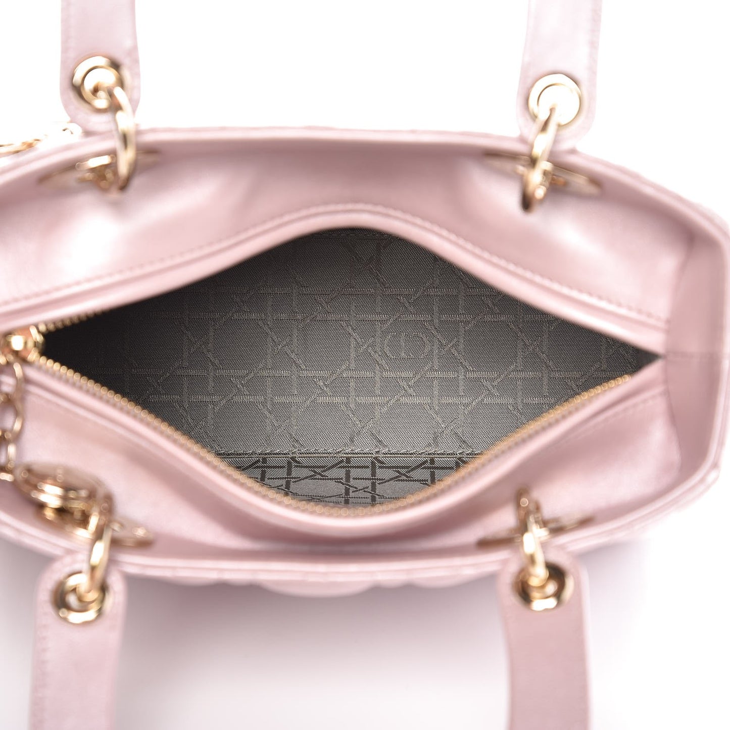 Pearly Lambskin Cannage Medium Lady Dior Lotus