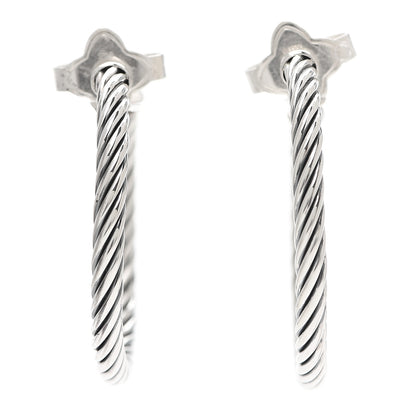 David Yurman Sterling Silver Small Cable Classics Hoop Earrings 1 of 8