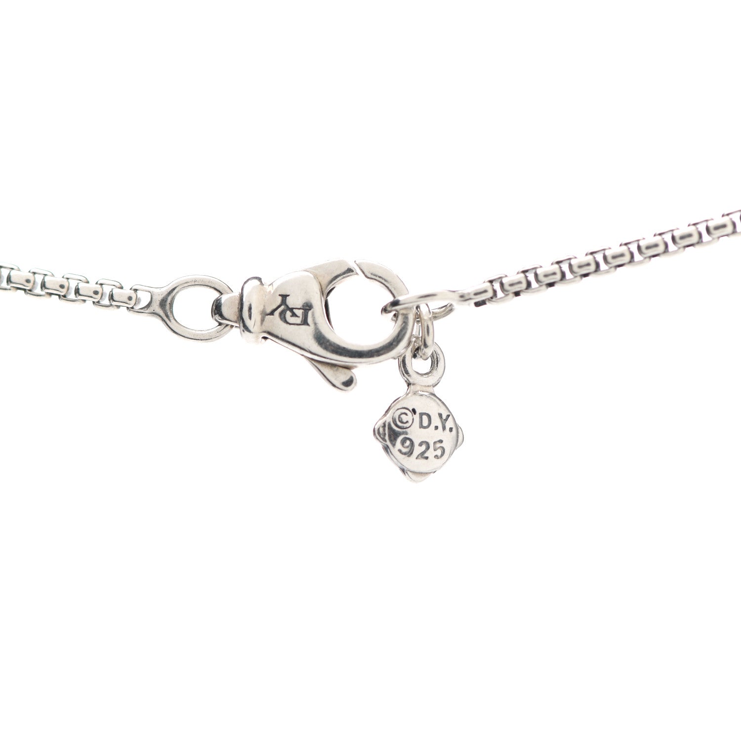 David Yurman Sterling Silver Diamond Blue Topaz 7mm Petite Albion Pendant Necklace 4 of 5