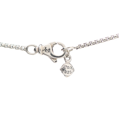 David Yurman Sterling Silver Diamond Blue Topaz 7mm Petite Albion Pendant Necklace 4 of 5