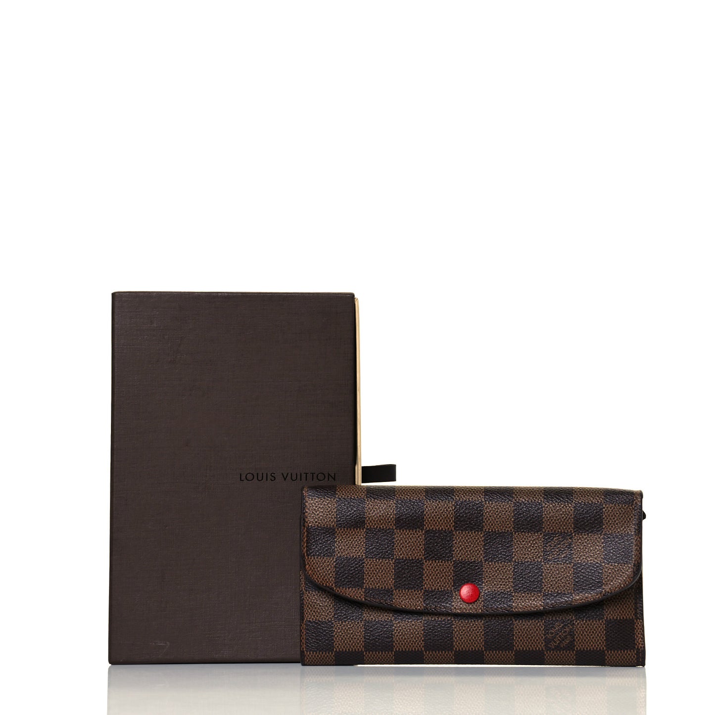 Damier Ebene Emilie Wallet Red