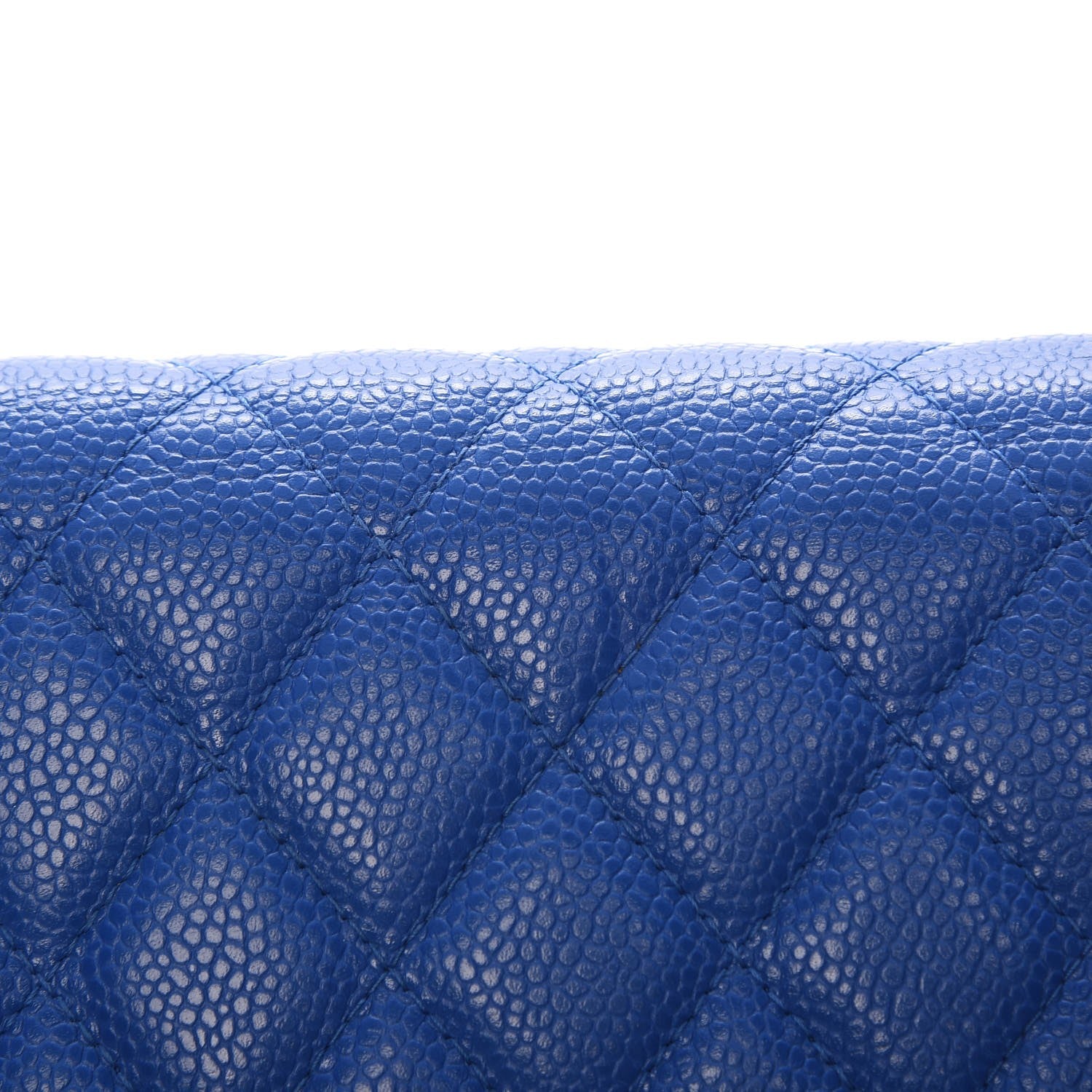 Chanel Caviar Quilted Large Gusset Flap Wallet Blue 14 of 15