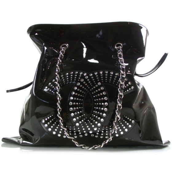 Chanel Patent Diamante Signature Tote Black 1 of 9