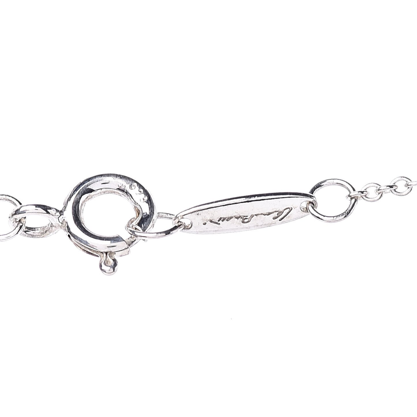 Sterling Silver 16mm Elsa Peretti Open Heart Pendant Necklace