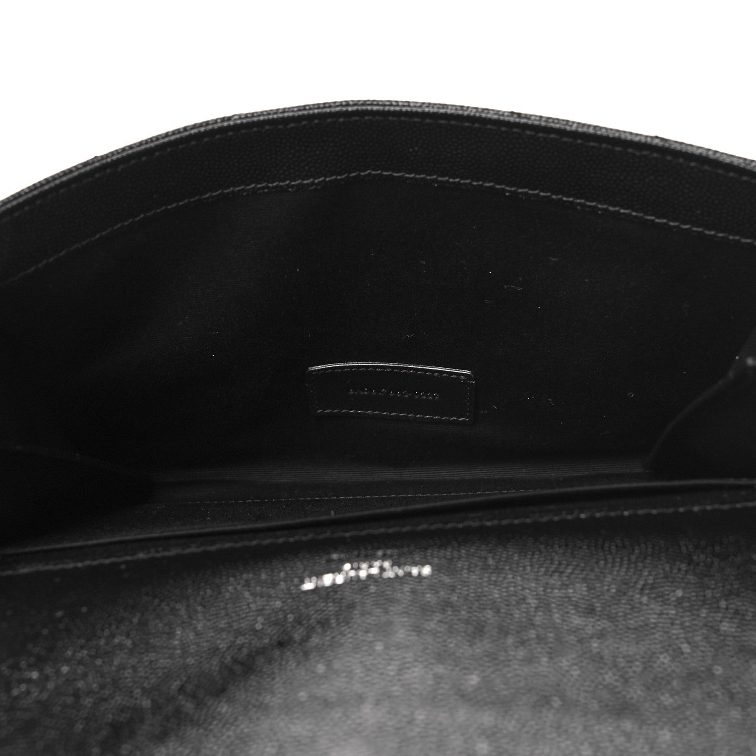 Saint Laurent Grain De Poudre Matelasse Chevron Monogram Envelope Clutch Black 5 of 10