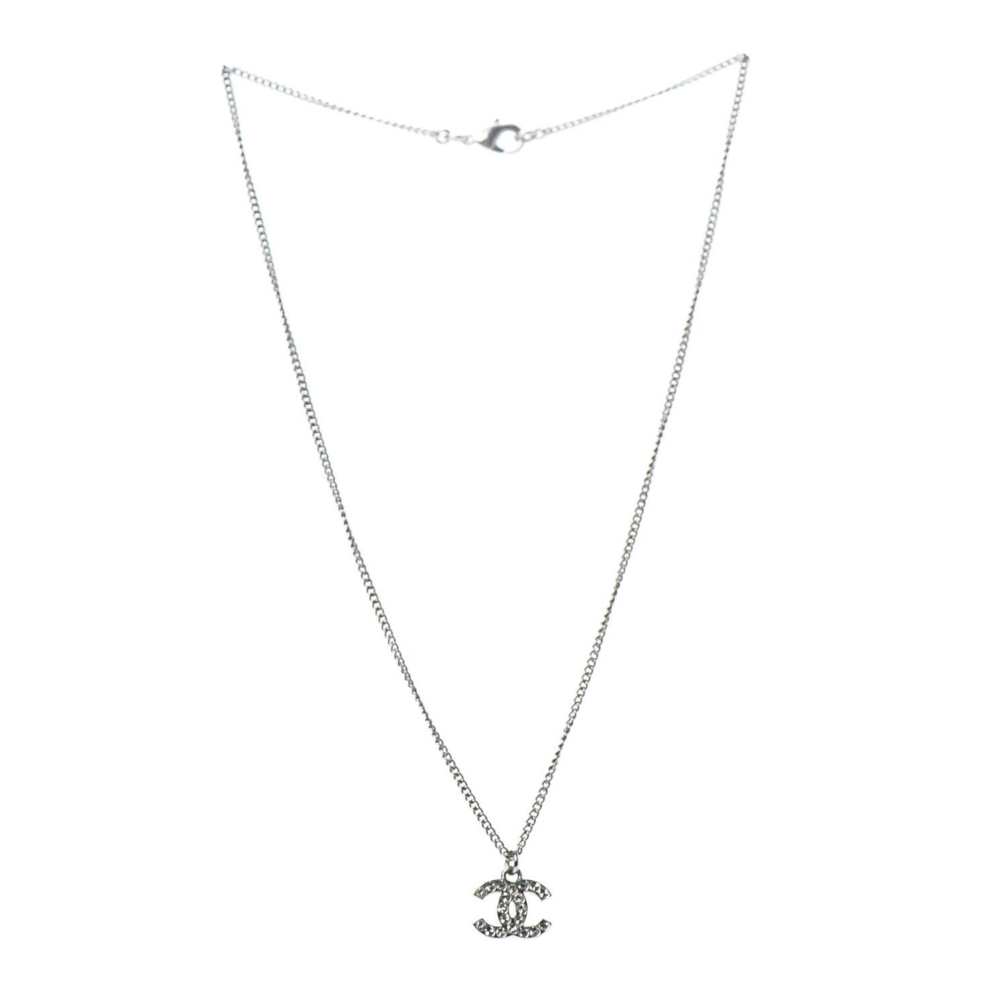 Crystal CC Necklace Silver