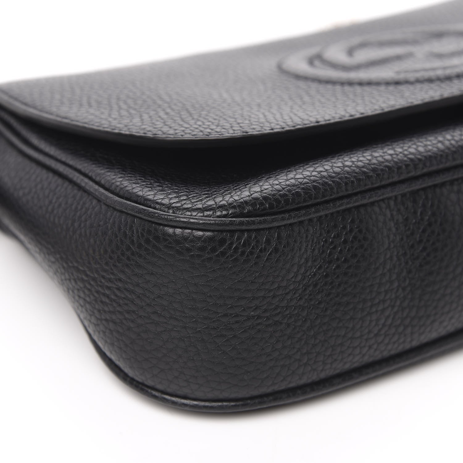 Gucci Pebbled Calfskin Medium Soho Flap Crossbody Black 8 of 10