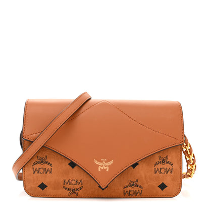 MCM Visetos Mini Diamond Shoulder Bag Cognac 1 of 11