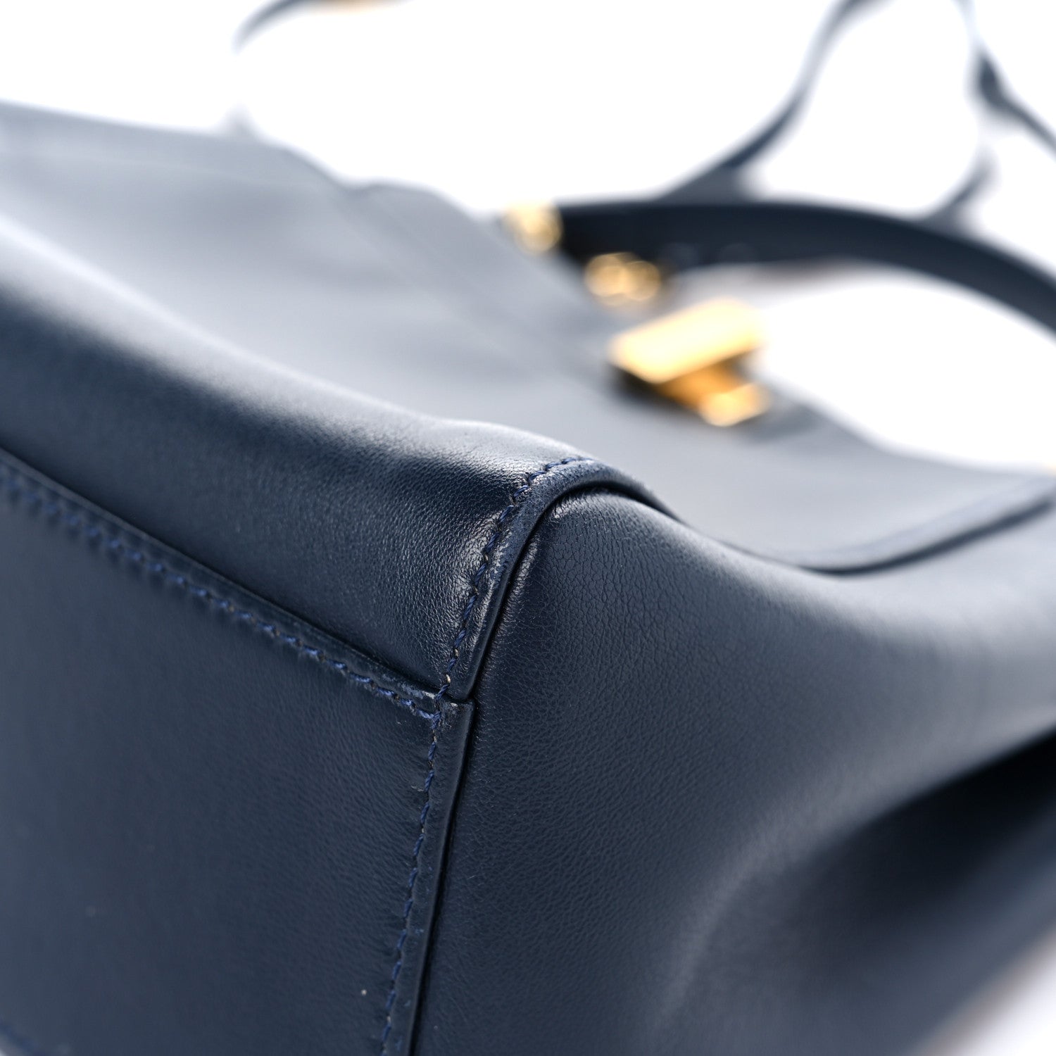 Fendi Nappa Mini Peekaboo Iconic Satchel Navy 10 of 12