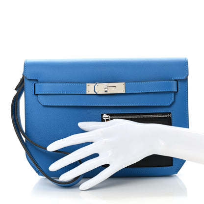 Hermes Evercolor Evergran Barenia Colormatic Kelly Depeches 25 Pouch Blue Hydra Black Fauve 2 of 9