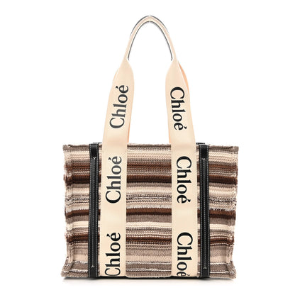Chloe Knit Medium Woody Ribbon Tote Black Multicolor 1 of 10