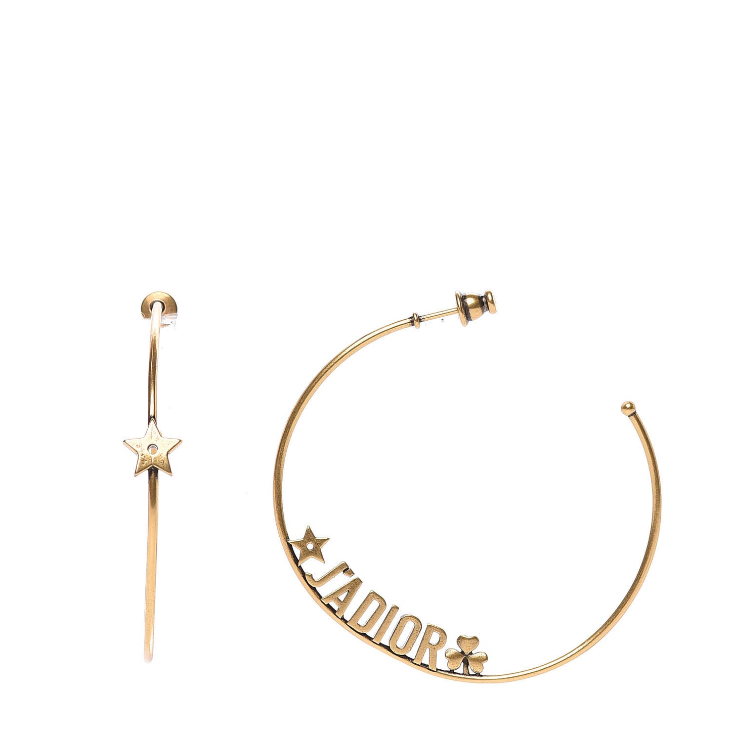 Metal J'Adior Hoop Earrings Aged Gold