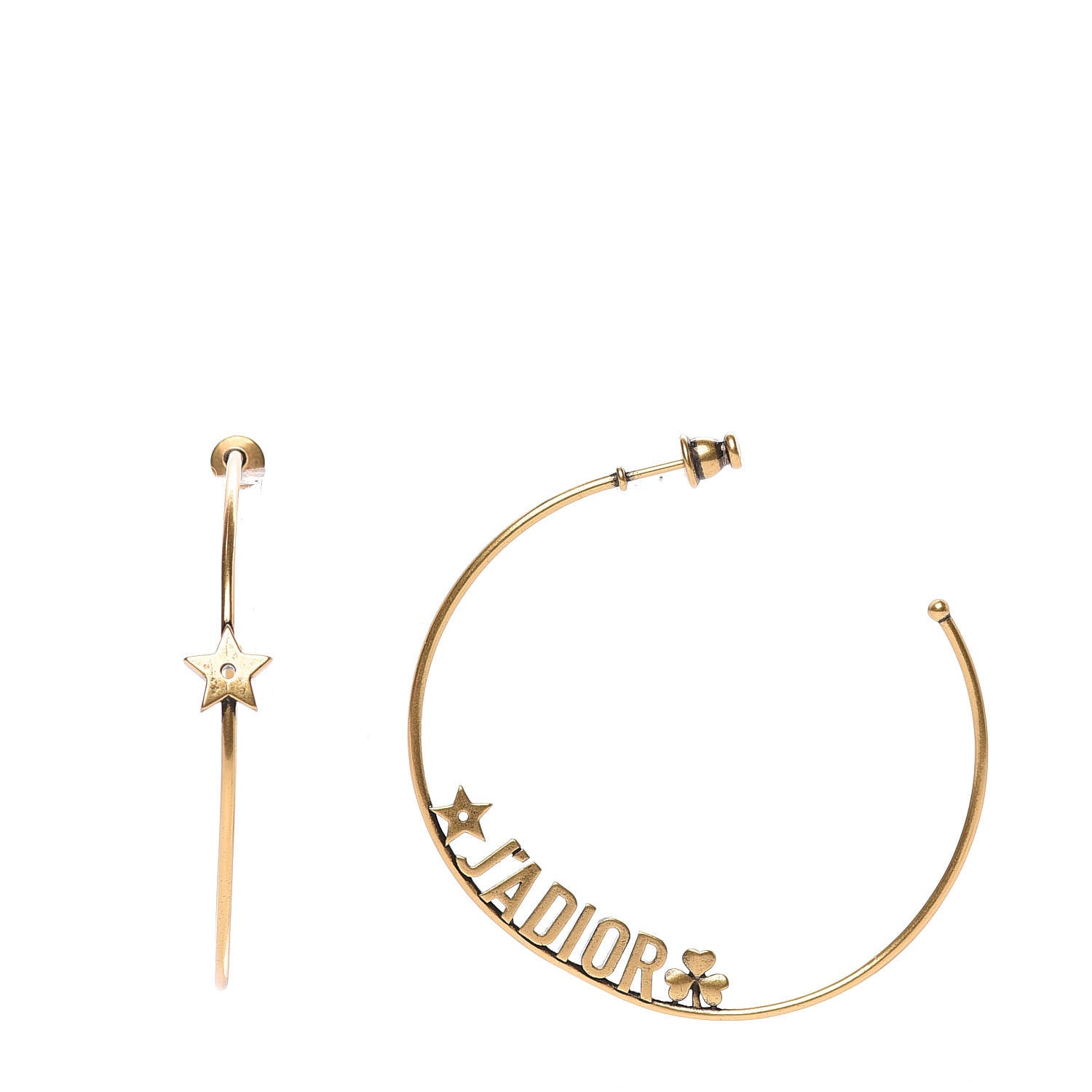 Christian Dior Metal J'Adior Hoop Earrings Aged Gold 1 of 4