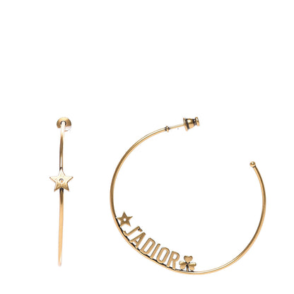 Christian Dior Metal J'Adior Hoop Earrings Aged Gold 1 of 4