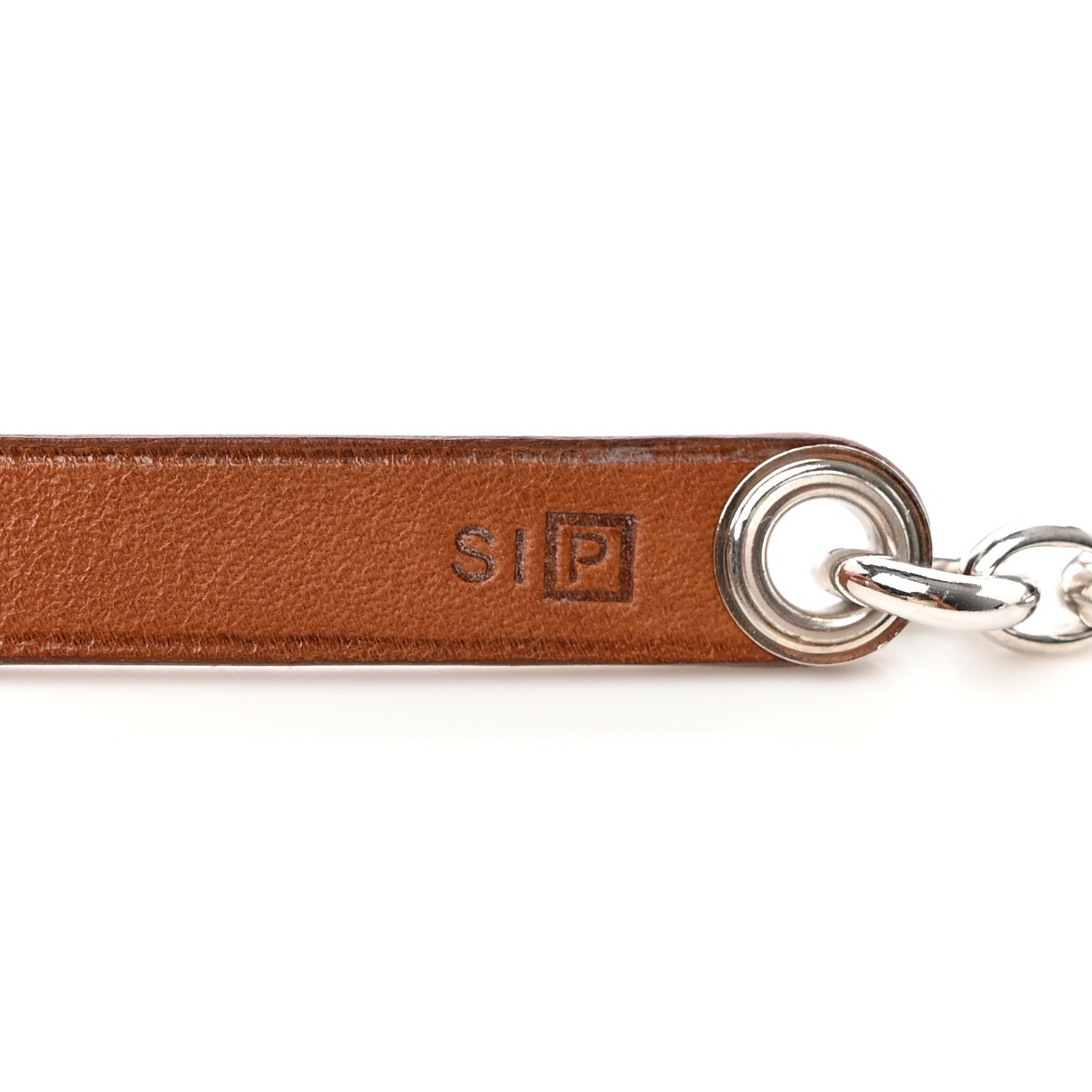 Hermes Silver Palladium Fauve Barenia Olga 5 Charms Chain Belt 6 of 8